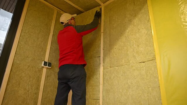 Installing Mineral Wool Insulation in a Wall