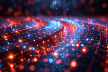 Fototapeta premium Digital background for tech, AI, neural networks, data, audio, graphics