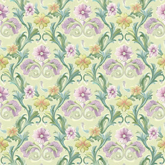 Floral variety color, form natural, seamless fabric pattern.