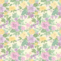 Floral variety color, form natural, seamless fabric pattern.