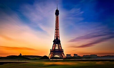 eiffel tower at sunset Tower and sky 