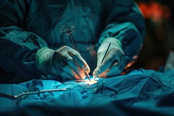 close up view of a surgeon at work