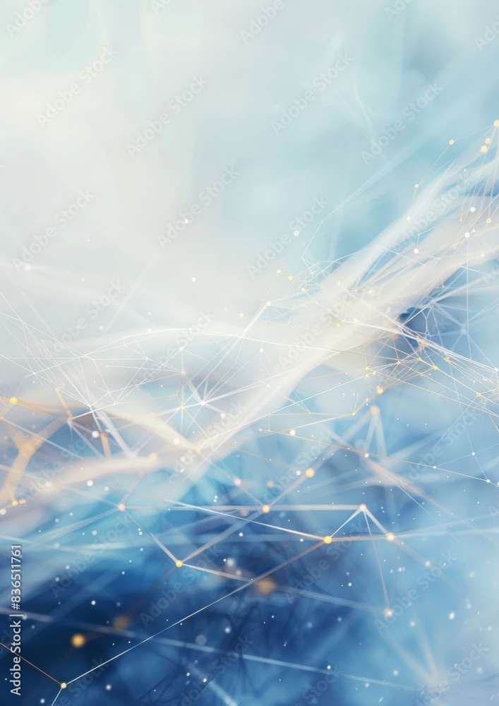 Fototapete futuristic morning routine concept with ai-driven personal assistant, abstract blue background with 