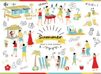 夏を楽しむ人達	