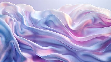 light blue background with a white wave of liquid in the center, a soft purple gradient at the top left and bottom right corners, smooth curves