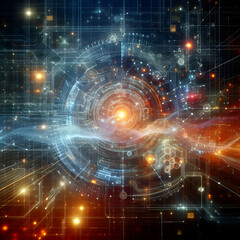 Igital background perfect for tech processes, neural networks, artificial intelligence, data transfer and encryption, digital archives, sound and graphic presentations, 