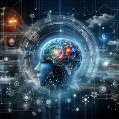 Igital background perfect for tech processes, neural networks, artificial intelligence, data transfer and encryption, digital archives, sound and graphic presentations, 