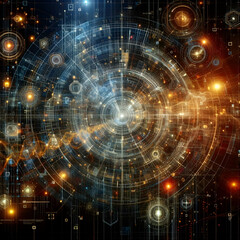 Igital background perfect for tech processes, neural networks, artificial intelligence, data transfer and encryption, digital archives, sound and graphic presentations, 