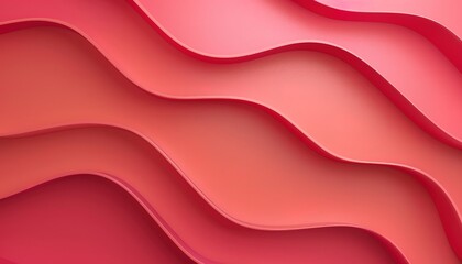 Fototapeta premium 3D wavy simple Light Red Background