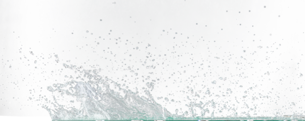 Crown Water splash on object to create shape form fluttering in droplet and wave. Crown water to object make curve drop explosion in ripple motion. Grey background isolated