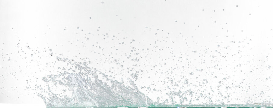 Crown Water splash on object to create shape form fluttering in droplet and wave. Crown water to object make curve drop explosion in ripple motion. Grey background isolated