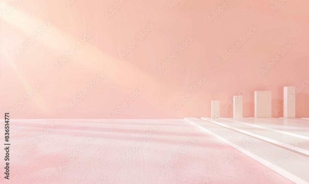 Aufkleber abstract financial growth concept with pastel background and upward trending graph