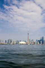 Obraz premium Toronto cityscape with CN Tower, Ontario, Canada. View from Toronto Island.