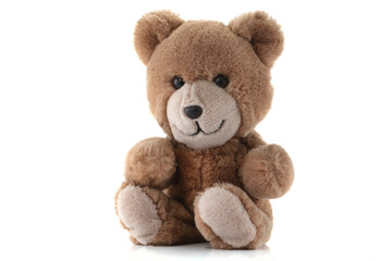 Fototapeta premium Happy brown Teddy Bear on white