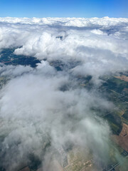 View from an airplane window. Toronto, Canada.