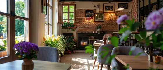 coffee bar and tea room interior design, very cozy and warm with nice home made feel