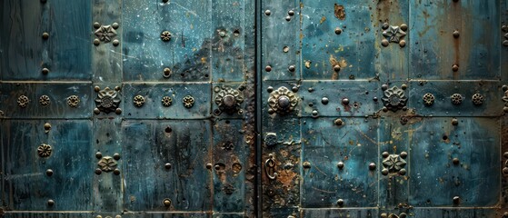 old door wallpaper with nice wood texture and metal details
