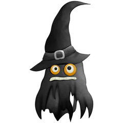 Halloween day watercolor clip art so cute,mummy,ghost,witch 