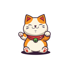 Lucky cat character vector design
