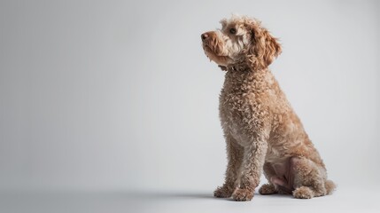 barbet dog wallpaper isolated on a neutral background, very photographic and professional
