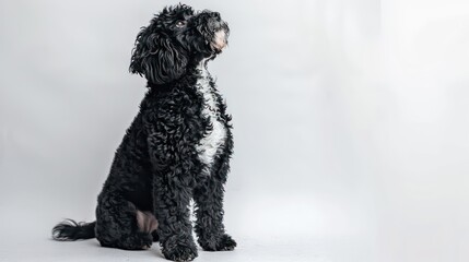 barbet dog wallpaper isolated on a neutral background, very photographic and professional