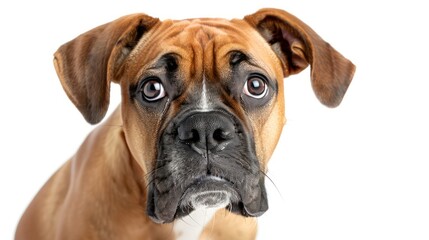 Obraz premium boxer dog wallpaper isolated on a neutral background, very photographic and professional 