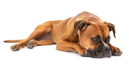 Obraz premium boxer dog wallpaper isolated on a neutral background, very photographic and professional 