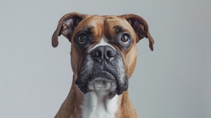 boxer dog wallpaper isolated on a neutral background, very photographic and professional
