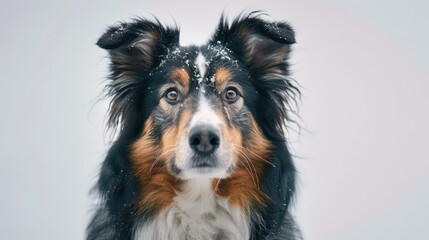 collie dog wallpaper isolated on a neutral background, very photographic and professional