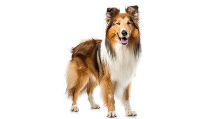 collie dog wallpaper isolated on a neutral background, very photographic and professional