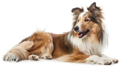 collie dog wallpaper isolated on a neutral background, very photographic and professional