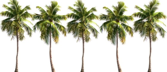 assortment of palm trees on a white background