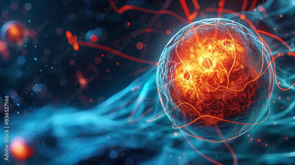 Poster Abstract representation of a neural network with glowing connections and vibrant colors, illustrating advanced artificial intelligence and technology concepts.
