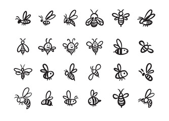 Doodle 360 degree. Hand drawn outline style set