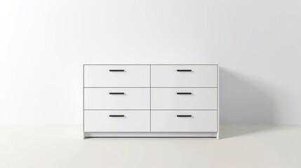 Contemporary dresser, minimalist, isolated white background