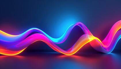 3D Neon Ribbon Wave Background