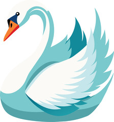 Obraz premium vector swan on white background
