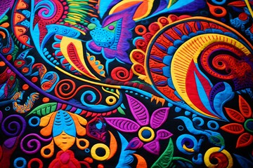 Fototapeta premium Guna Yala Heritage Unveiled Vibrant Panama Mola Tapestry