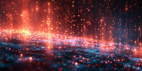 Obraz premium Digital background for tech, AI, neural networks, data, audio, graphics