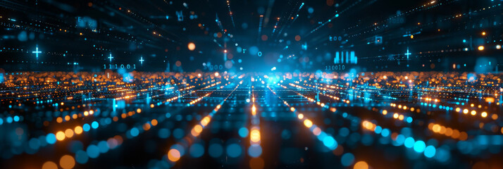Fototapeta premium Digital background for tech, AI, neural networks, data, audio, graphics