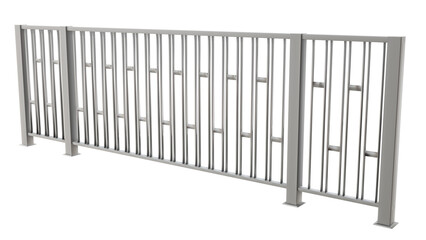 Airy Elegance: Indochine Railing. 3D illustration features a sleek metal Indochine balustrade with handrail, creating a sense of openness in your exterior design