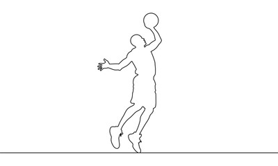 Fototapeta premium Competitive young man practicing. Basketball player dribbling ball, training. Concept of sport, competition, active and healthy lifestyle.