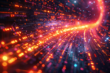 Fototapeta premium Digital background for tech, AI, neural networks, data, audio, graphics