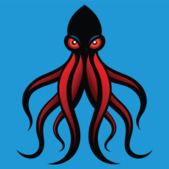 Solid color Colossal Squid animal vector design