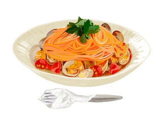 ボンゴレロッソ（フォーク付き）