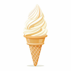 Vanilla ice cream isolated on white background