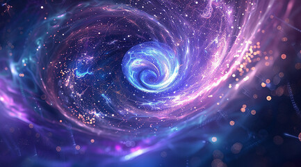 Obraz premium purple and blue light swirl background with sparkles