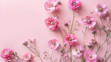 Artificial Pink Flowers on a White Background