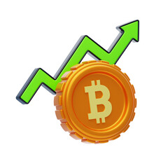 3D Bitcoin price increase