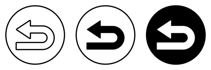 set of back arrow icon symbols. simple design isolated on white background